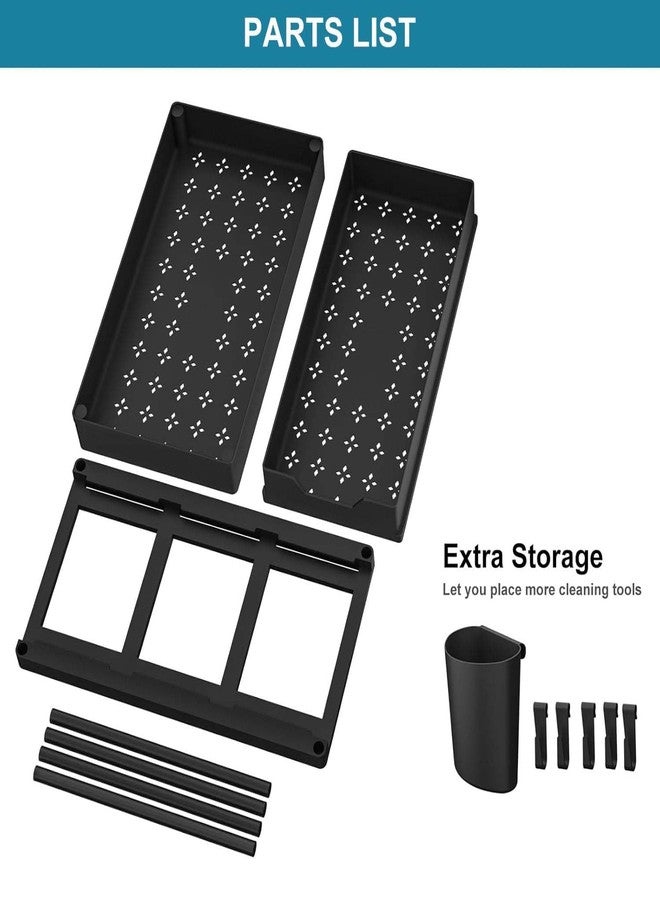 HIRNAYA 2 Tier Under Sink Storage Organizer with Hooks | Pull Out Cabinet Rack for Kitchen & Bathroom | Multi-Purpose Under Sink Storage Shelf for Kitchen Cabinets & Bathroom Counter - Image 5